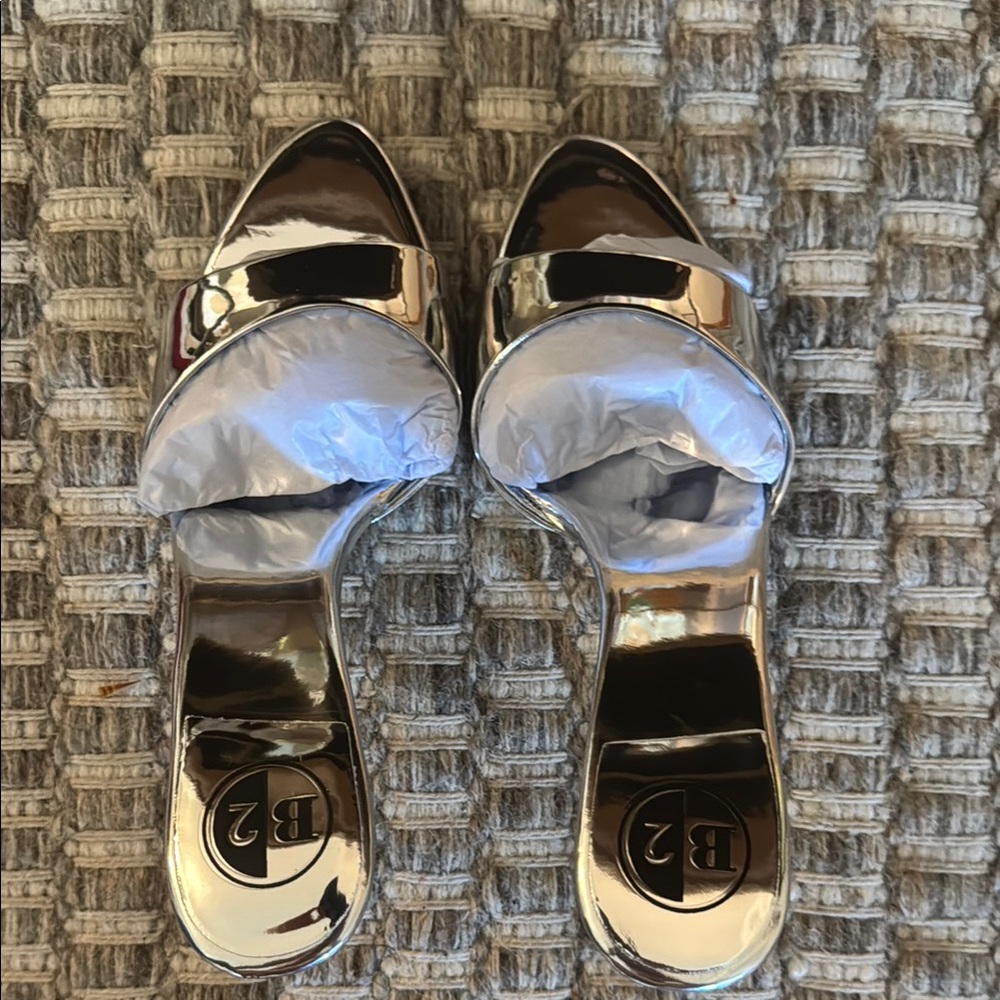 Silver Mules with Reflective Accents